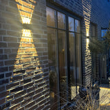 Avelira | Modern Up Down LED Outdoor Wall Light with Sandblasted Black Aluminium and 3000K Warm Light