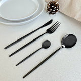 Rivena | Luxury Matte Black Cutlery Set 24 Pieces Stainless Steel