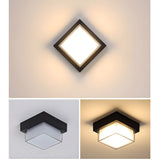 Nave | Modern Black Flush Mount Ceiling Light with IP65 Protection for Porch, Patio and Garage