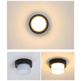 Nave | Modern Black Flush Mount Ceiling Light with IP65 Protection for Porch, Patio and Garage