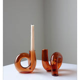 Vexor | Glass Hydroponic Vase Decorative Loop Vase for Flowers Desk Table and Modern Home Decor