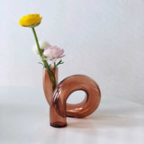 Vexor | Glass Hydroponic Vase Decorative Loop Vase for Flowers Desk Table and Modern Home Decor