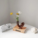 Vexor | Glass Hydroponic Vase Decorative Loop Vase for Flowers Desk Table and Modern Home Decor