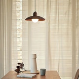 Nisellea | Wabi-Sabi Japandi Pendant Light in Walnut Finish with Warm Glow