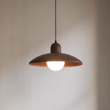 Nisellea | Wabi-Sabi Japandi Pendant Light in Walnut Finish with Warm Glow