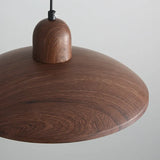 Nisellea | Wabi-Sabi Japandi Pendant Light in Walnut Finish with Warm Glow
