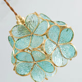 Norevia | Vintage Flower Glass Pendant Light with Brass Frame for Dining Rooms and Bedrooms