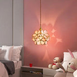 Norevia | Vintage Flower Glass Pendant Light with Brass Frame for Dining Rooms and Bedrooms