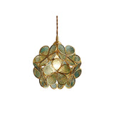 Norevia | Vintage Flower Glass Pendant Light with Brass Frame for Dining Rooms and Bedrooms