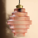 Elvoria | Architectural Glass Pendant Light with Layered Panels and Japandi Minimalist Design