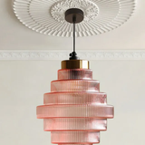 Elvoria | Architectural Glass Pendant Light with Layered Panels and Japandi Minimalist Design