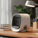 Mini 2-in-1 Air Cooler & Humidifier – Portable USB Desktop Fan with LED Light