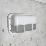 Velissa | Nautical Bulkhead Outdoor Wall Light with Aluminium Body and Opaque Glass Diffuser