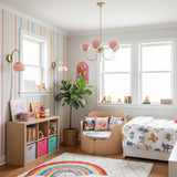 Aurevella | Modern Glam Chandelier with Blush Glass Shades for Dining & Bedroom Spaces