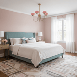 Aurevella | Modern Glam Chandelier with Blush Glass Shades for Dining & Bedroom Spaces
