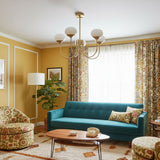 Aurevella | Modern Glam Chandelier with Blush Glass Shades for Dining & Bedroom Spaces