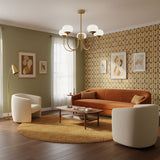 Aurevella | Modern Glam Chandelier with Blush Glass Shades for Dining & Bedroom Spaces