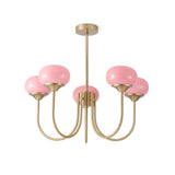 Aurevella | Modern Glam Chandelier with Blush Glass Shades for Dining & Bedroom Spaces