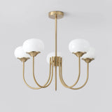 Aurevella | Modern Glam Chandelier with Blush Glass Shades for Dining & Bedroom Spaces
