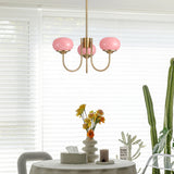 Aurevella | Modern Glam Chandelier with Blush Glass Shades for Dining & Bedroom Spaces