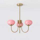 Aurevella | Modern Glam Chandelier with Blush Glass Shades for Dining & Bedroom Spaces