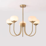 Aurevella | Modern Glam Chandelier with Blush Glass Shades for Dining & Bedroom Spaces