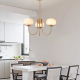 Aurevella | Modern Glam Chandelier with Blush Glass Shades for Dining & Bedroom Spaces
