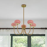 Aurevella | Modern Glam Chandelier with Blush Glass Shades for Dining & Bedroom Spaces