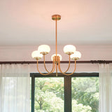 Aurevella | Modern Glam Chandelier with Blush Glass Shades for Dining & Bedroom Spaces