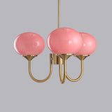 Aurevella | Modern Glam Chandelier with Blush Glass Shades for Dining & Bedroom Spaces
