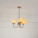Aurevella | Modern Glam Chandelier with Blush Glass Shades for Dining & Bedroom Spaces