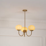 Aurevella | Modern Glam Chandelier with Blush Glass Shades for Dining & Bedroom Spaces
