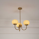 Aurevella | Modern Glam Chandelier with Blush Glass Shades for Dining & Bedroom Spaces