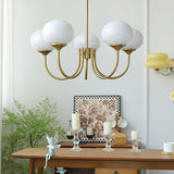 Aurevella | Modern Glam Chandelier with Blush Glass Shades for Dining & Bedroom Spaces