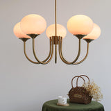Aurevella | Modern Glam Chandelier with Blush Glass Shades for Dining & Bedroom Spaces