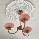 Aurevella | Modern Glam Chandelier with Blush Glass Shades for Dining & Bedroom Spaces