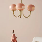 Aurevella | Modern Glam Chandelier with Blush Glass Shades for Dining & Bedroom Spaces
