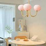 Aurevella | Modern Glam Chandelier with Blush Glass Shades for Dining & Bedroom Spaces