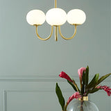 Aurevella | Modern Glam Chandelier with Blush Glass Shades for Dining & Bedroom Spaces