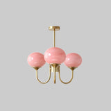 Aurevella | Modern Glam Chandelier with Blush Glass Shades for Dining & Bedroom Spaces