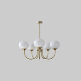 Aurevella | Modern Glam Chandelier with Blush Glass Shades for Dining & Bedroom Spaces