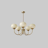 Aurevella | Modern Glam Chandelier with Blush Glass Shades for Dining & Bedroom Spaces
