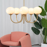 Aurevella | Modern Glam Chandelier with Blush Glass Shades for Dining & Bedroom Spaces