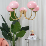 Aurevella | Modern Glam Chandelier with Blush Glass Shades for Dining & Bedroom Spaces