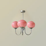 Aurevella | Modern Glam Chandelier with Blush Glass Shades for Dining & Bedroom Spaces