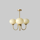 Aurevella | Modern Glam Chandelier with Blush Glass Shades for Dining & Bedroom Spaces