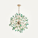 Norivana | Natural Agate Chandelier with Gold Frame for Elegant Living Spaces