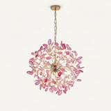Norivana | Natural Agate Chandelier with Gold Frame for Elegant Living Spaces