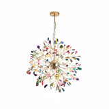 Norivana | Natural Agate Chandelier with Gold Frame for Elegant Living Spaces