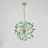 Norivana | Natural Agate Chandelier with Gold Frame for Elegant Living Spaces